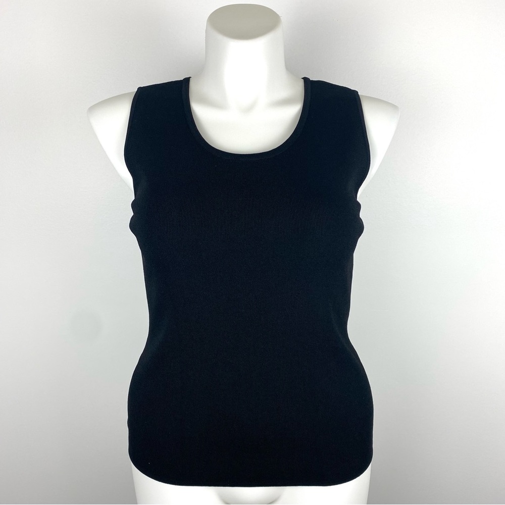Chico’s Black Tank Top Scoop Neck Stretchy Comfortable L